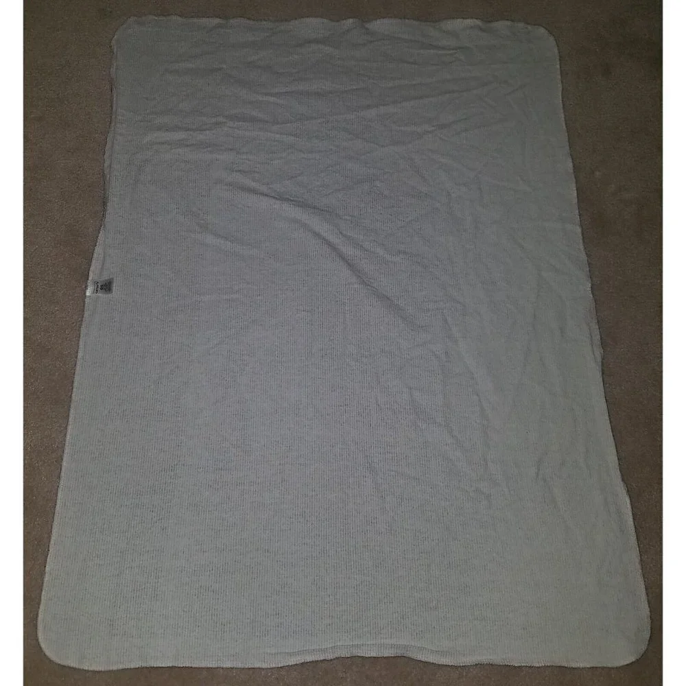 Carter's Gray White Striped Receiving Blanket Lovey Security Flannel 100% Cotton